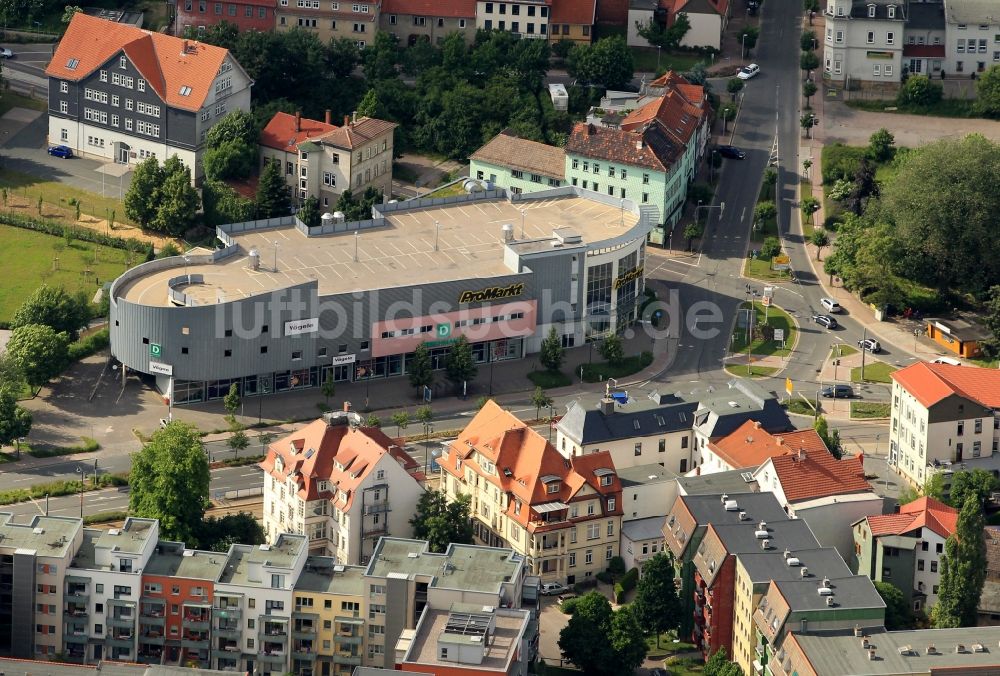 Gotha von oben - Elektronikmarkt MEDIAMAX in Gotha im Bundesland Thüringen