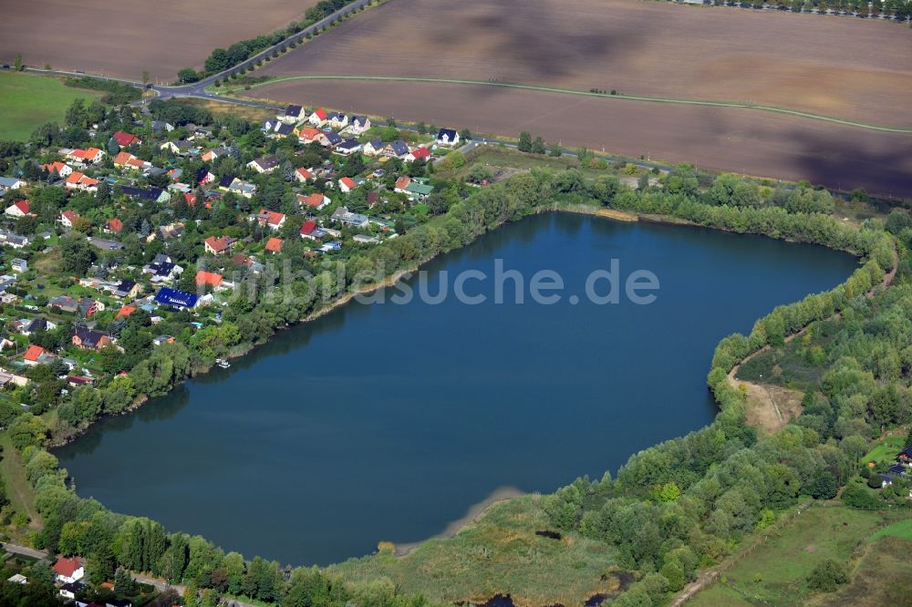 Berlin OT Kaulsdorf von oben - Elsensee im Ortsteil Kaulsdorf in Berlin