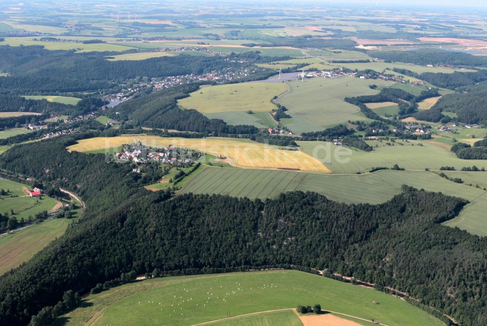 Mohlsdorf-Teichwolframsdorf von oben - Elstertal bei Mohlsdorf-Teichwolframsdorf im Bundesland Thüringen