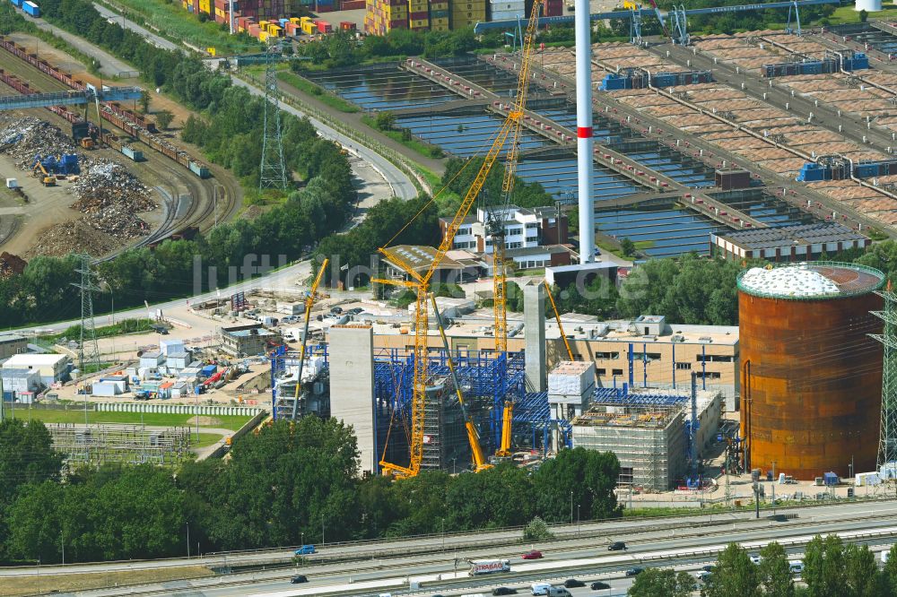 Luftaufnahme Hamburg - Energie- und Wärmespeicher im Ortsteil Waltershof in Hamburg, Deutschland