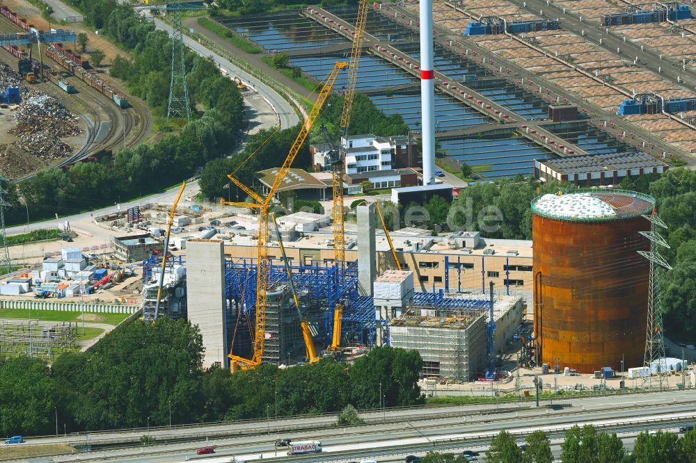 Hamburg von oben - Energie- und Wärmespeicher im Ortsteil Waltershof in Hamburg, Deutschland