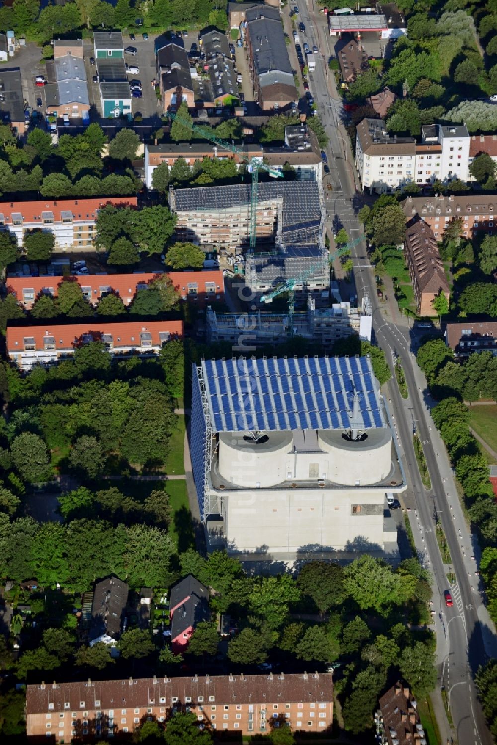 Hamburg von oben - Energiebunker in Hamburg-Wilhelmsburg