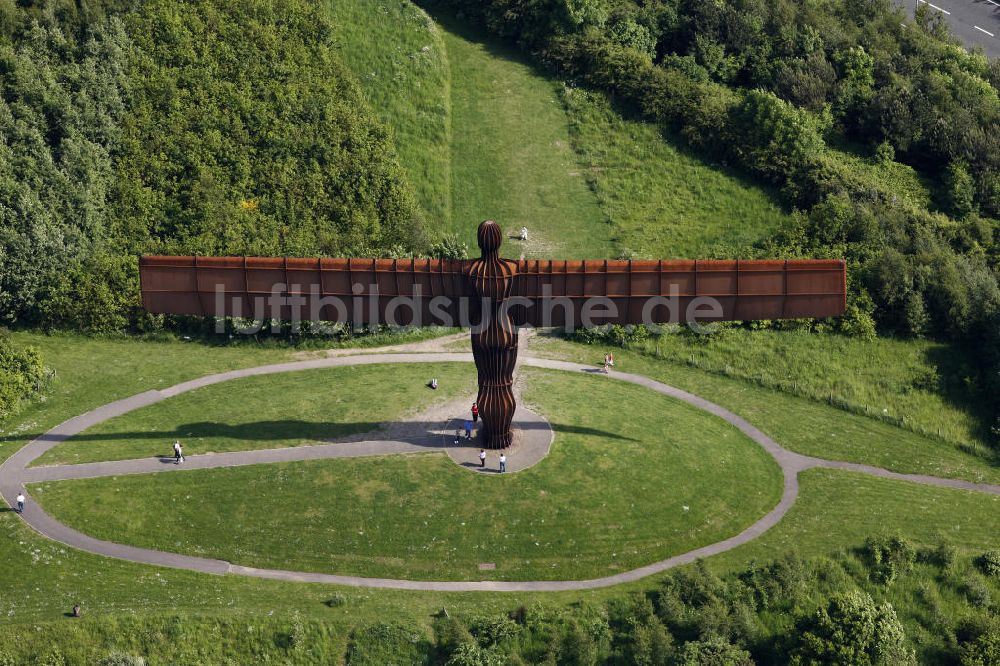 Gateshead von oben - Engel des Nordens