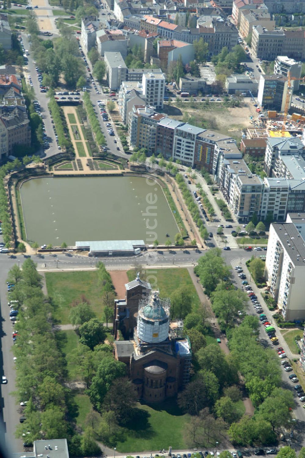 Berlin aus der Vogelperspektive: Engelbecken zwischen Berlin - Kreuzberg und Mitte