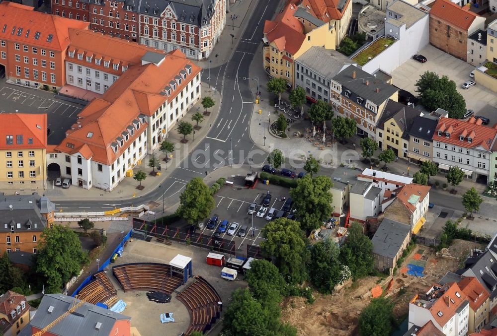 Jena von oben - Engelplatz mit Kulturarena in Jena im Bundesland Thüringen