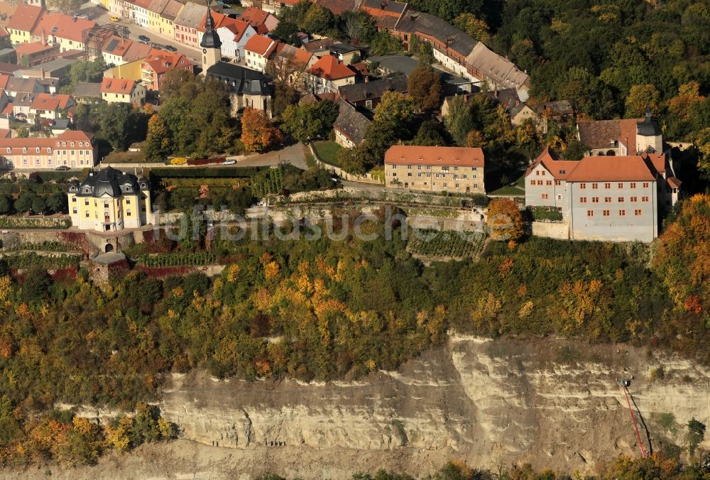 Luftaufnahme Dornburg - Ensemble der drei Dornburger Schlösser in Dornburg-Camburg im Bundesland Thüringen