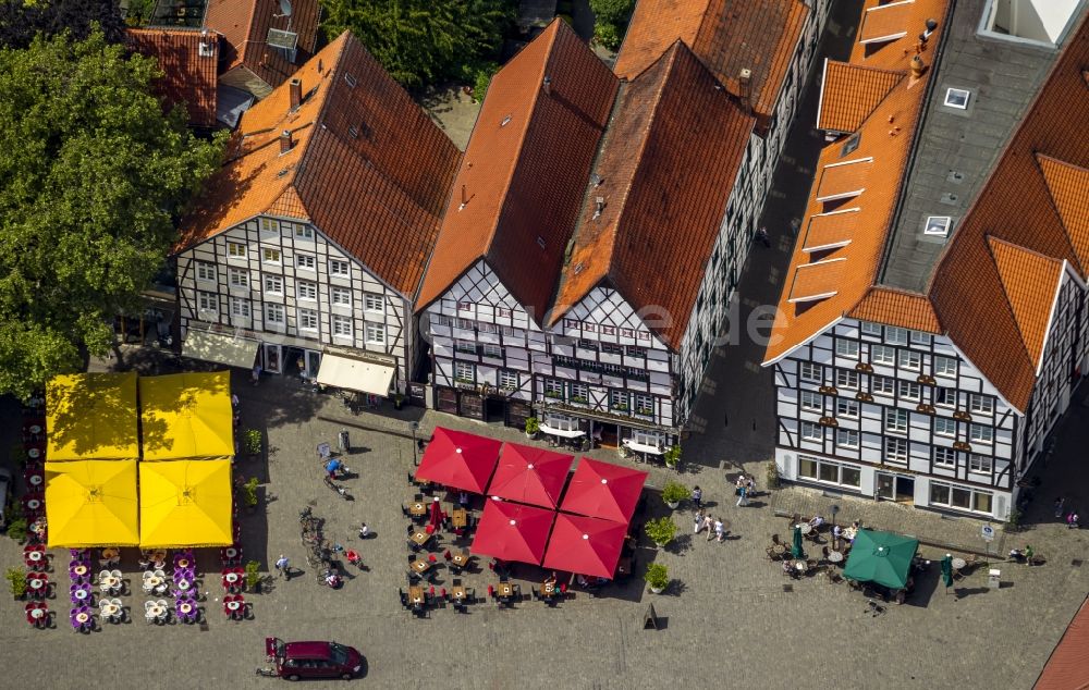 Luftbild Soest - Ensemble der Fachwerkhäuser Am Markt mit Wilder Mann in Soest im Bundesland Nordrhein-Westfalen