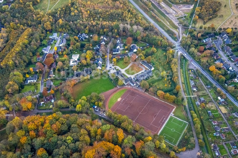 Luftbild Gelsenkirchen - Ensemble der Sportplatzanlagen am Halfmannsweg in Gelsenkirchen im Bundesland Nordrhein-Westfalen, Deutschland