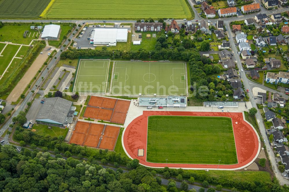 Hamm von oben - Ensemble der Sportplatzanlagen in Hamm im Bundesland Nordrhein-Westfalen, Deutschland