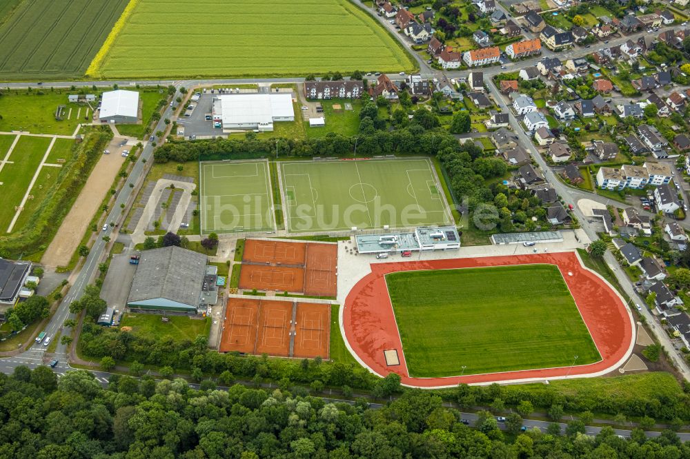 Luftaufnahme Hamm - Ensemble der Sportplatzanlagen in Hamm im Bundesland Nordrhein-Westfalen, Deutschland