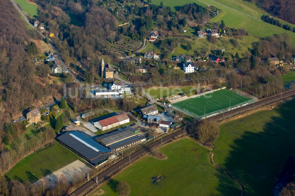 Luftbild Hattingen - Ensemble der Sportplatzanlagen Kohlenstraße in Hattingen im Bundesland Nordrhein-Westfalen