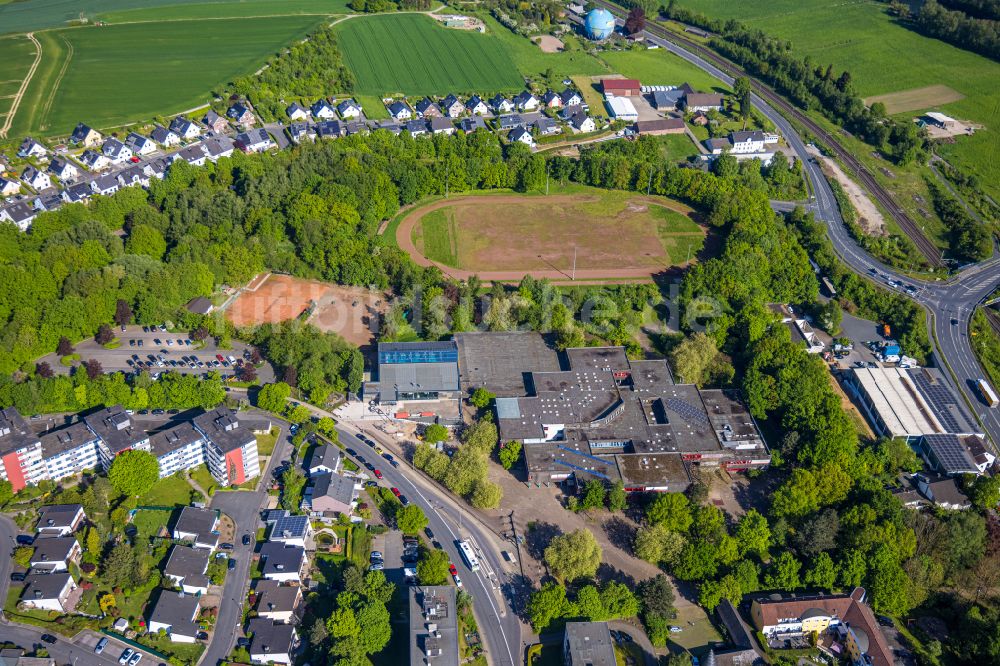 Wetter (Ruhr) aus der Vogelperspektive: Ensemble der Sportplatzanlagen Oberwengern in Wetter (Ruhr) im Bundesland Nordrhein-Westfalen