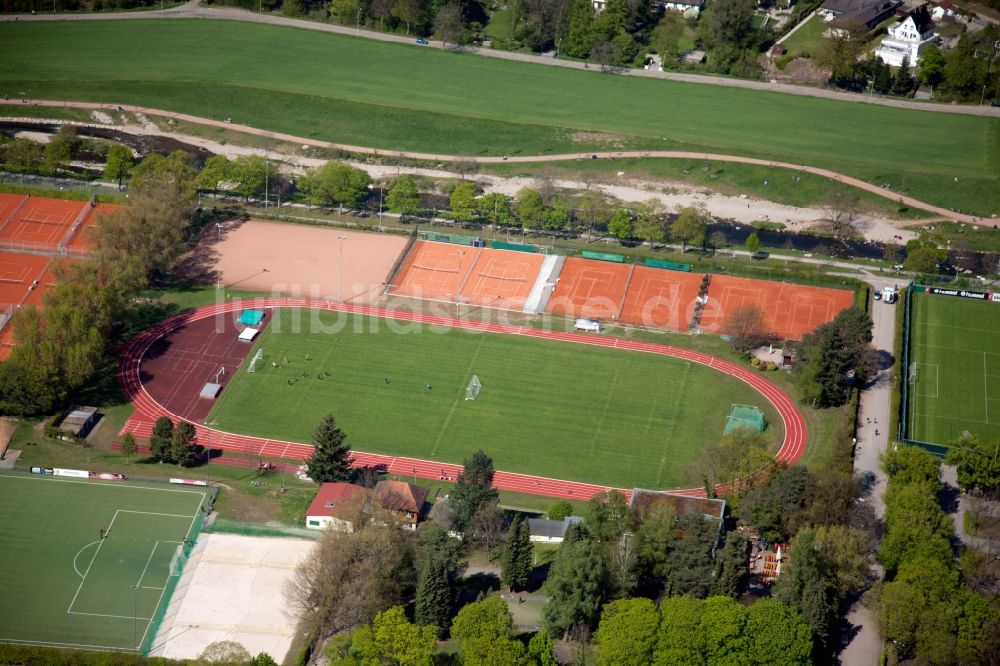 Freiburg im Breisgau von oben - Ensemble der Sportplatzanlagen des PTSV Jahn in Freiburg im Breisgau im Bundesland Baden-Württemberg