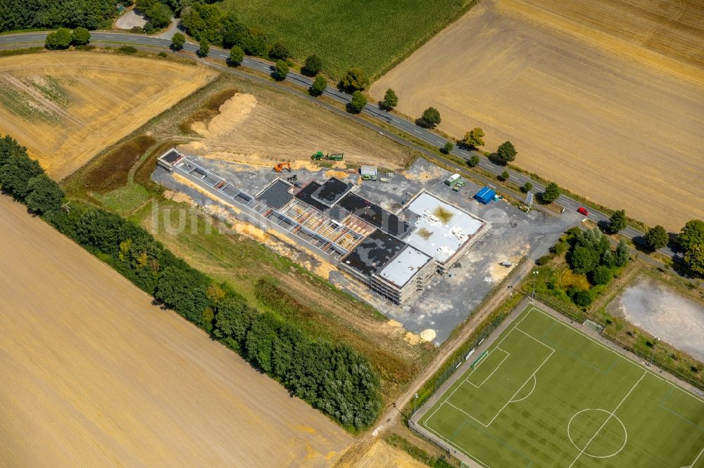 Bergkamen aus der Vogelperspektive: Ensemble der Sportplatzanlagen der Schießzentrum Unna-Hamm GmbH Overberge an der Hansastraße in Bergkamen im Bundesland Nordrhein-Westfalen, Deutschland