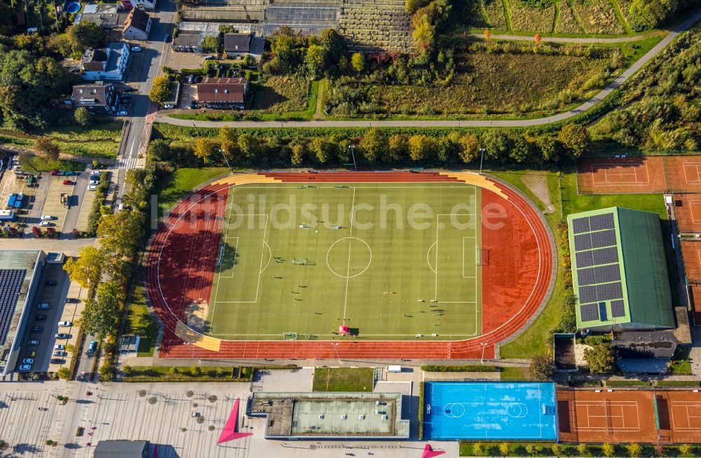 Selm aus der Vogelperspektive: Ensemble der Sportplatzanlagen in Selm im Bundesland Nordrhein-Westfalen, Deutschland