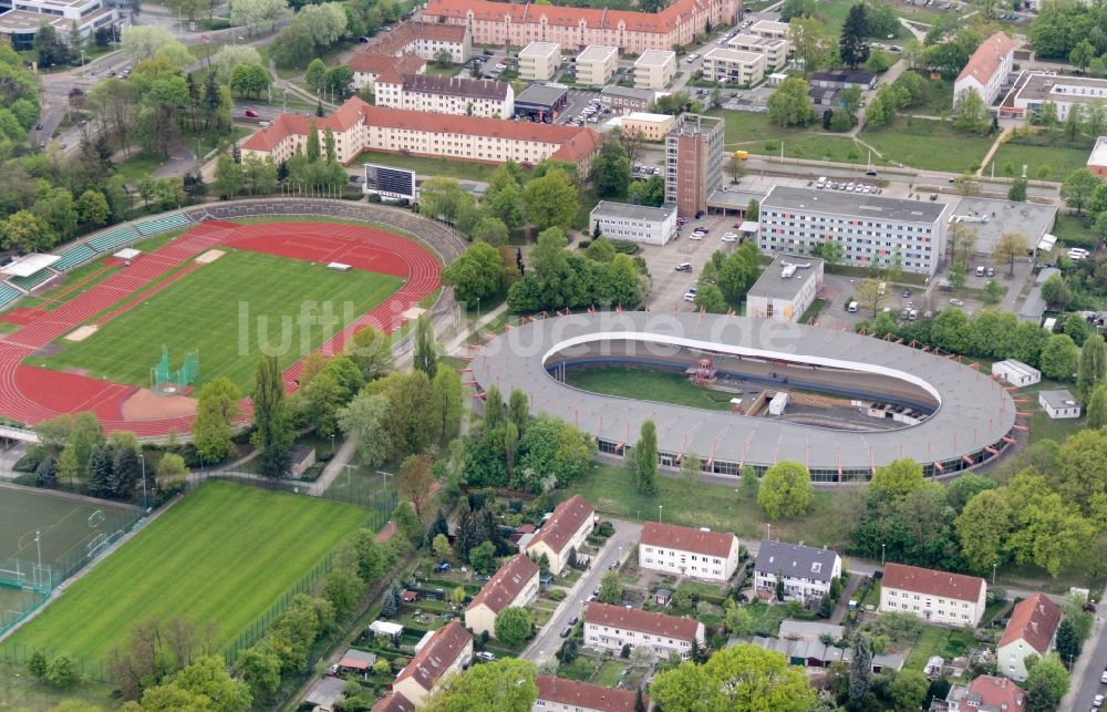 Luftaufnahme Cottbus - Ensemble der Sportplatzanlagen Sportzentrum in Cottbus im Bundesland Brandenburg