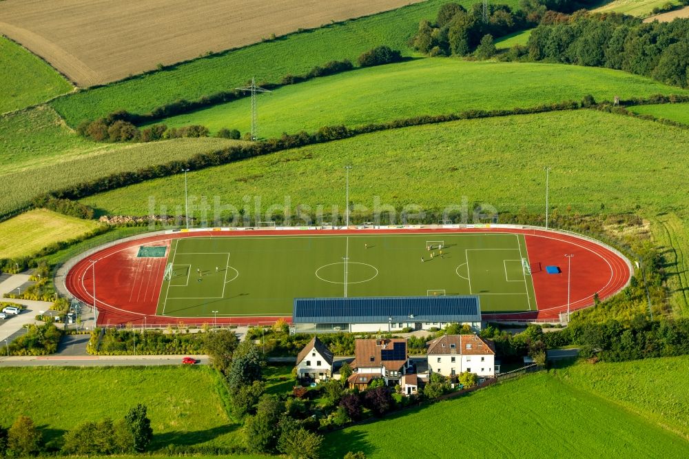 Sprockhövel aus der Vogelperspektive: Ensemble der Sportplatzanlagen in Sprockhövel im Bundesland Nordrhein-Westfalen