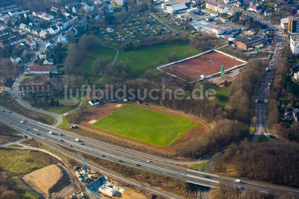 Luftbild Bochum - Ensemble der Sportplatzanlagen Steinkuhlstraße in Bochum im Bundesland Nordrhein-Westfalen