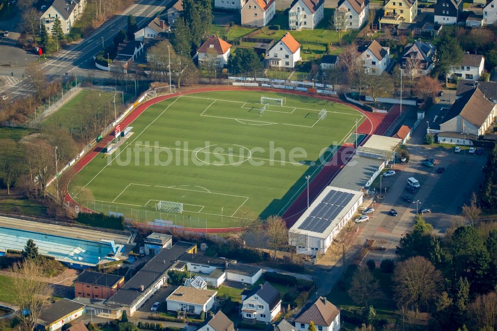 Luftaufnahme Sprockhövel - Ensemble der Sportplatzanlagen des TSG 1881 Sprockhövel e.V. in Sprockhövel im Bundesland Nordrhein-Westfalen