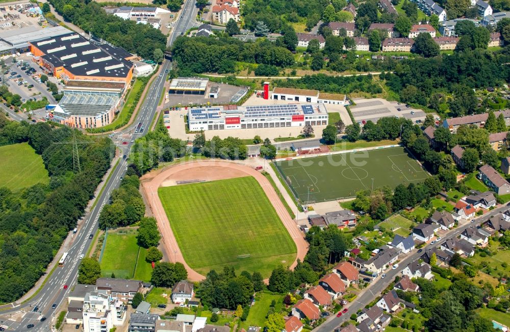 Luftbild Hattingen - Ensemble der Sportplatzanlagen des Turn- und Sportverein Hattingen 1863 e.V. in Hattingen im Bundesland Nordrhein-Westfalen