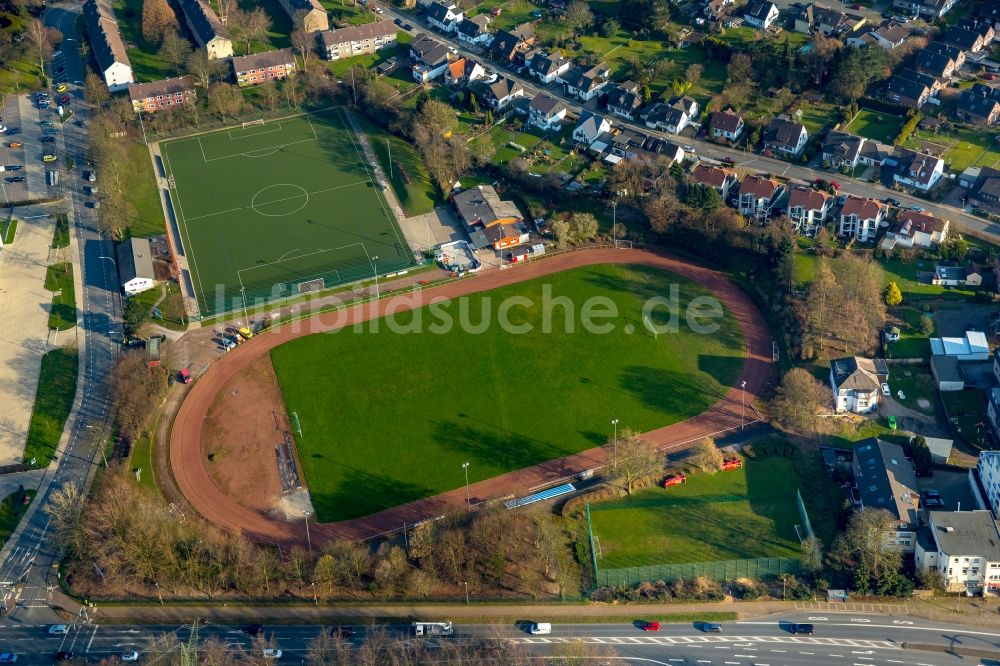 Luftbild Hattingen - Ensemble der Sportplatzanlagen Turn- und Sportverein Hattingen 1863 e.V. Wildhagen in Hattingen im Bundesland Nordrhein-Westfalen