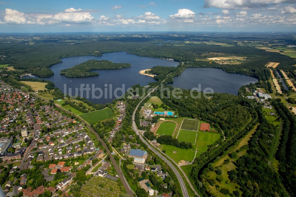 Haltern am See aus der Vogelperspektive: Ensemble der Sportplatzanlagen TuS in Haltern am See im Bundesland Nordrhein-Westfalen