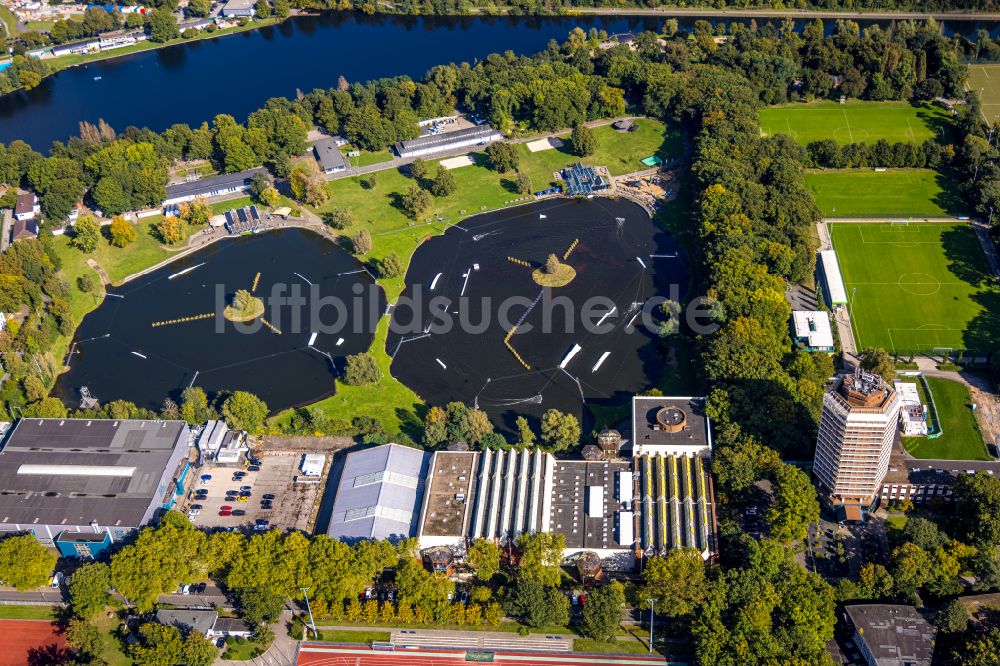 Luftaufnahme Duisburg - Ensemble der Sportplatzanlagen Wedau Sportpark in Duisburg im Bundesland Nordrhein-Westfalen, Deutschland