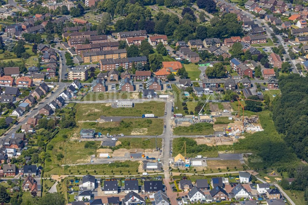 Bockum-Hövel aus der Vogelperspektive: Entstehung einer Mehrfamilienhaussiedlung Wohnpark Schulze-Everding in Bockum-Hövel im Bundesland Nordrhein-Westfalen, Deutschland