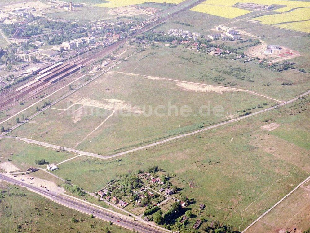 Schönefeld / BRB von oben - Entwicklungs- und Planungsgebiet des Delta-Parks in Schönefeld bei Berlin - ein Projekt der HVB Projekt GmbH München.