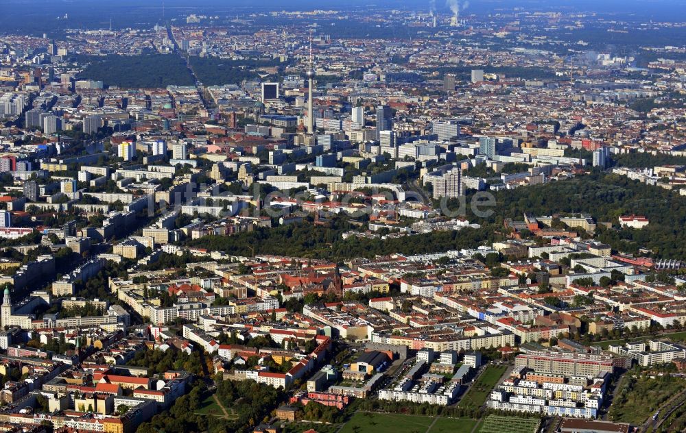 Berlin Friedrichshain von oben - Entwicklungsgebiet Alter Schlachthof / Eldenaer Straße Berlin Friedrichshain