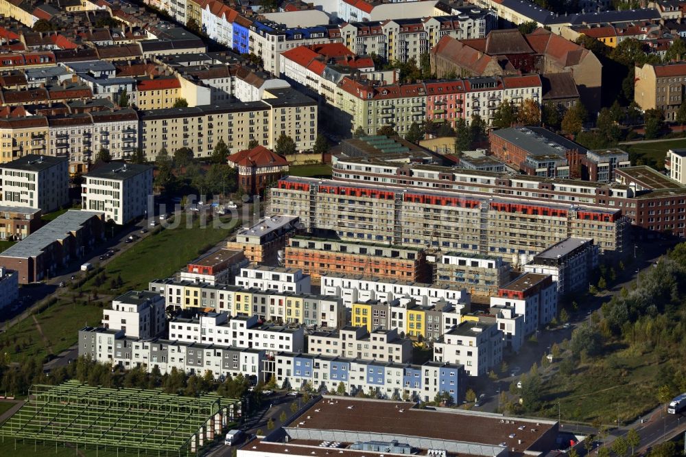 Berlin Friedrichshain von oben - Entwicklungsgebiet Alter Schlachthof / Eldenaer Straße Berlin Friedrichshain