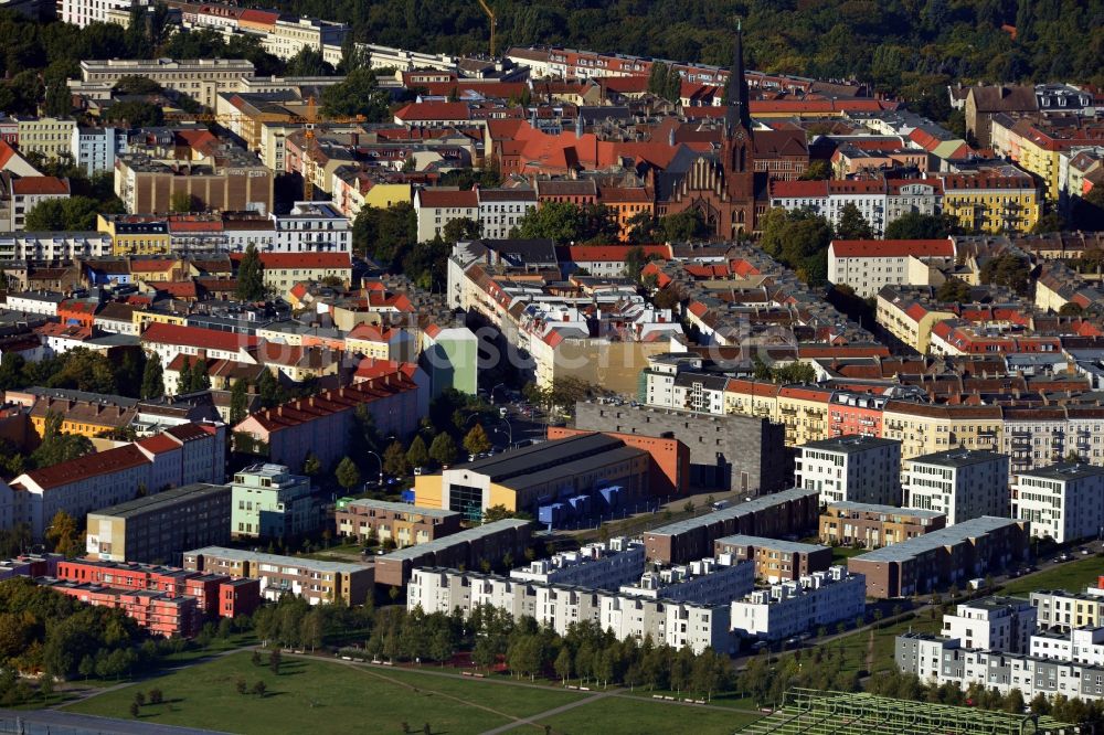 Berlin Friedrichshain aus der Vogelperspektive: Entwicklungsgebiet Alter Schlachthof / Eldenaer Straße Berlin Friedrichshain