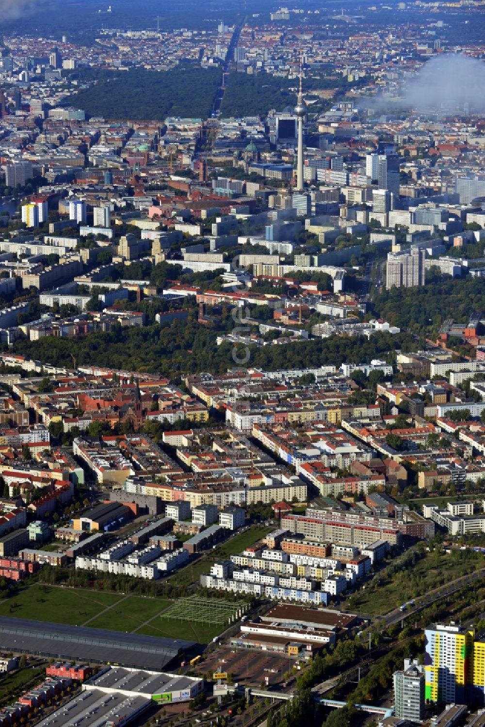 Berlin Friedrichshain von oben - Entwicklungsgebiet Alter Schlachthof / Eldenaer Straße Berlin Friedrichshain