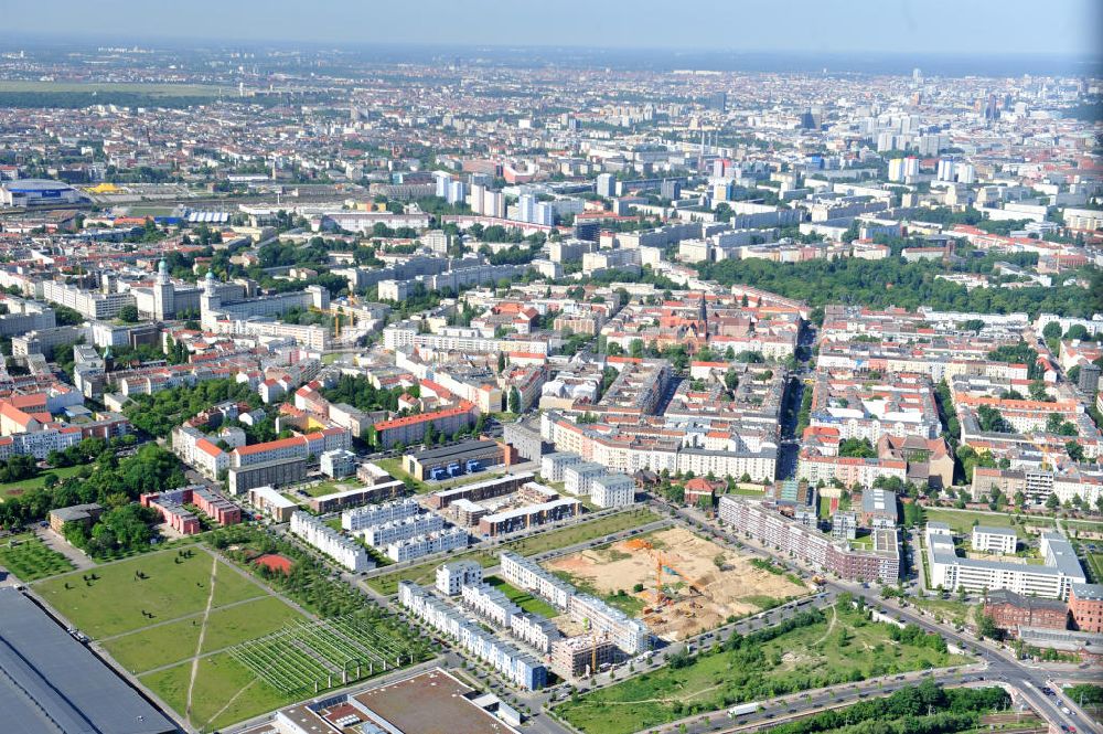 Luftbild Berlin Friedrichshain - Entwicklungsgebiet Alter Schlachthof / Eldenaer Straße Berlin-Prenzlauer Berg