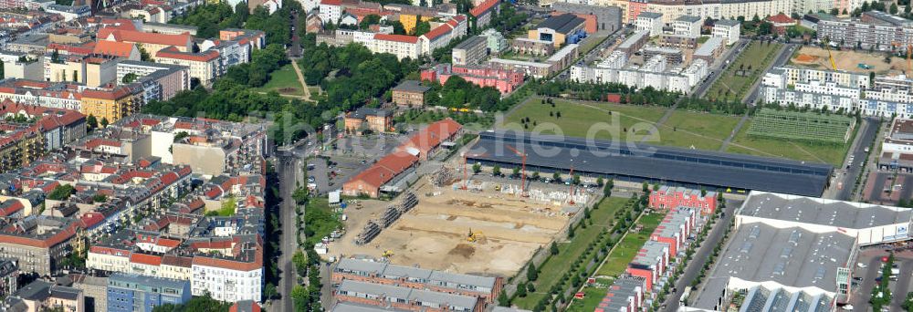 Luftbild Berlin Friedrichshain - Entwicklungsgebiet Alter Schlachthof / Eldenaer Straße Berlin-Prenzlauer Berg