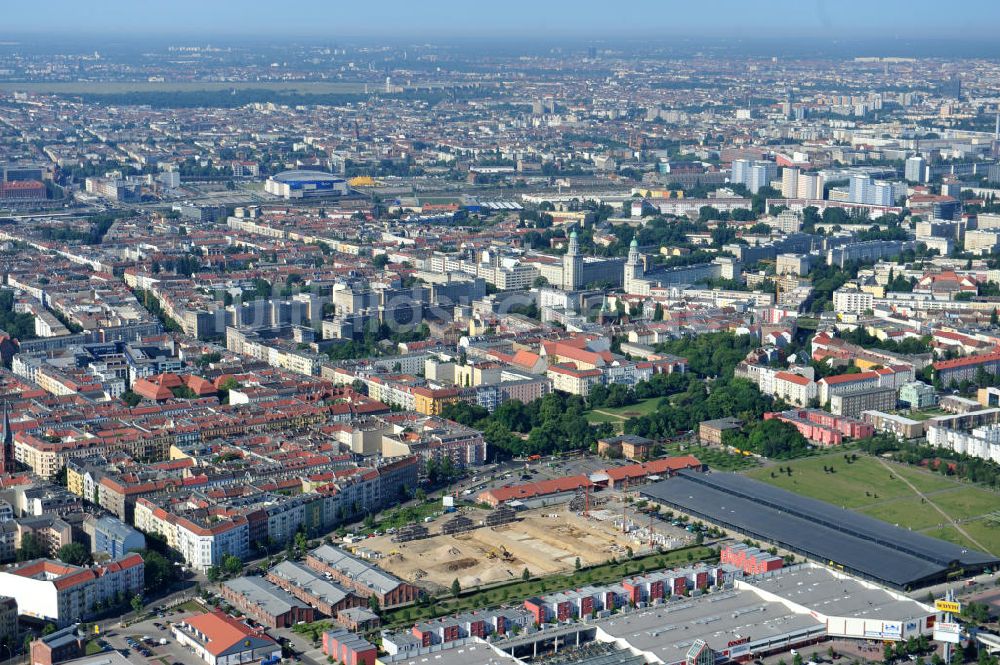 Berlin Friedrichshain aus der Vogelperspektive: Entwicklungsgebiet Alter Schlachthof / Eldenaer Straße Berlin-Prenzlauer Berg