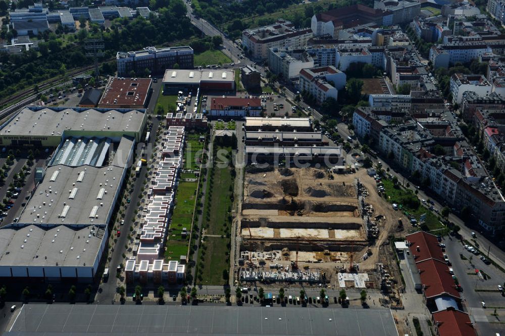 Berlin Friedrichshain von oben - Entwicklungsgebiet Alter Schlachthof / Eldenaer Straße Berlin-Prenzlauer Berg