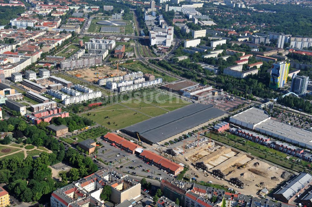 Luftbild Berlin Friedrichshain - Entwicklungsgebiet Alter Schlachthof / Eldenaer Straße Berlin-Prenzlauer Berg