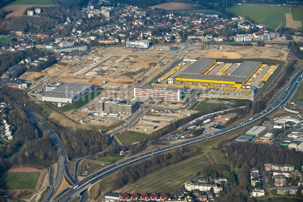 Luftaufnahme Bochum - Entwicklungsgebiet Areal MARK 51°7 auf dem Gelände des ehemaligen Opelwerk in Bochum im Bundesland Nordrhein-Westfalen, Deutschland