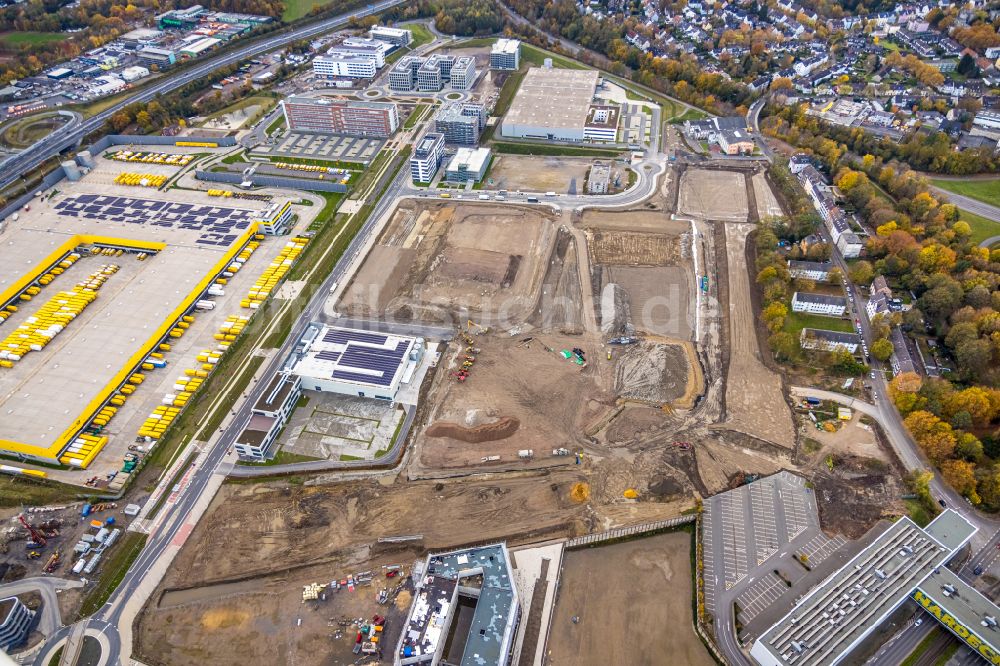 Bochum aus der Vogelperspektive: Entwicklungsgebiet Areal MARK 517 auf dem Gelände des ehemaligen Opelwerk in Bochum im Bundesland Nordrhein-Westfalen, Deutschland