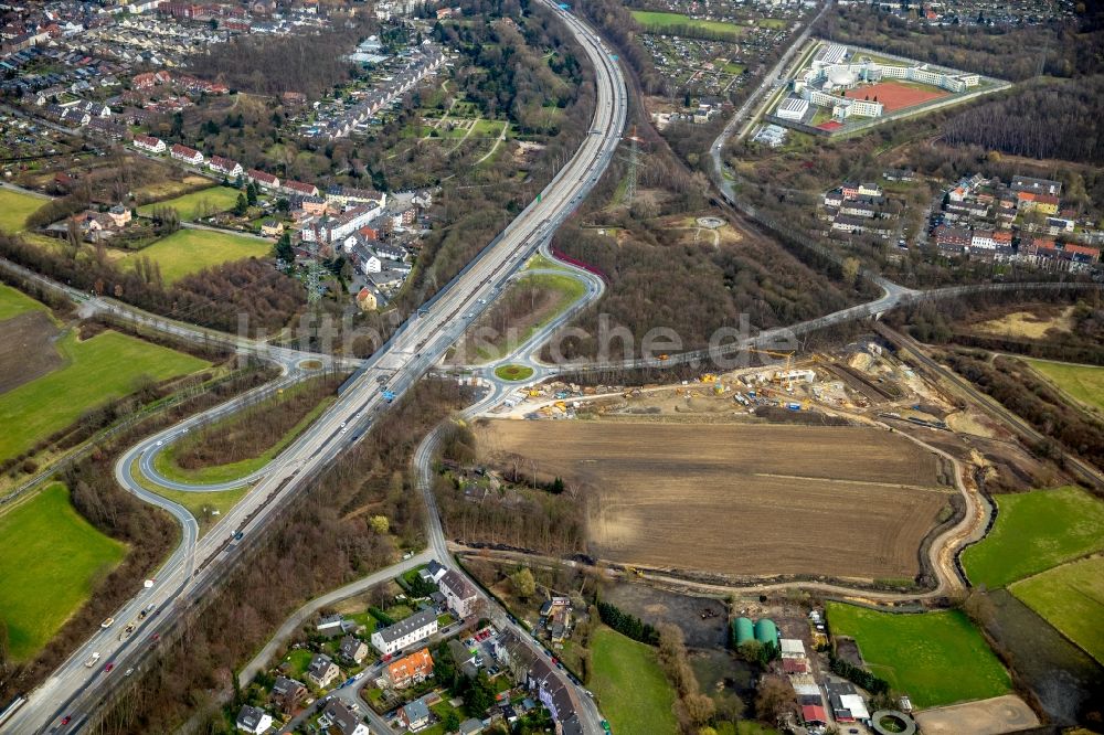 Luftbild Gelsenkirchen - Entwicklungsgebiet und Bauland- Brache an der Altenessener Straße - Lehrhovebruch in Gelsenkirchen im Bundesland Nordrhein-Westfalen, Deutschland