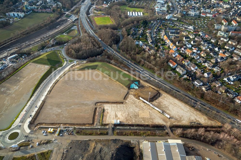 Bochum von oben - Entwicklungsgebiet und Bauland- Brache auf dem ehemaligen Werksgelände am Opelring in Bochum im Bundesland Nordrhein-Westfalen, Deutschland