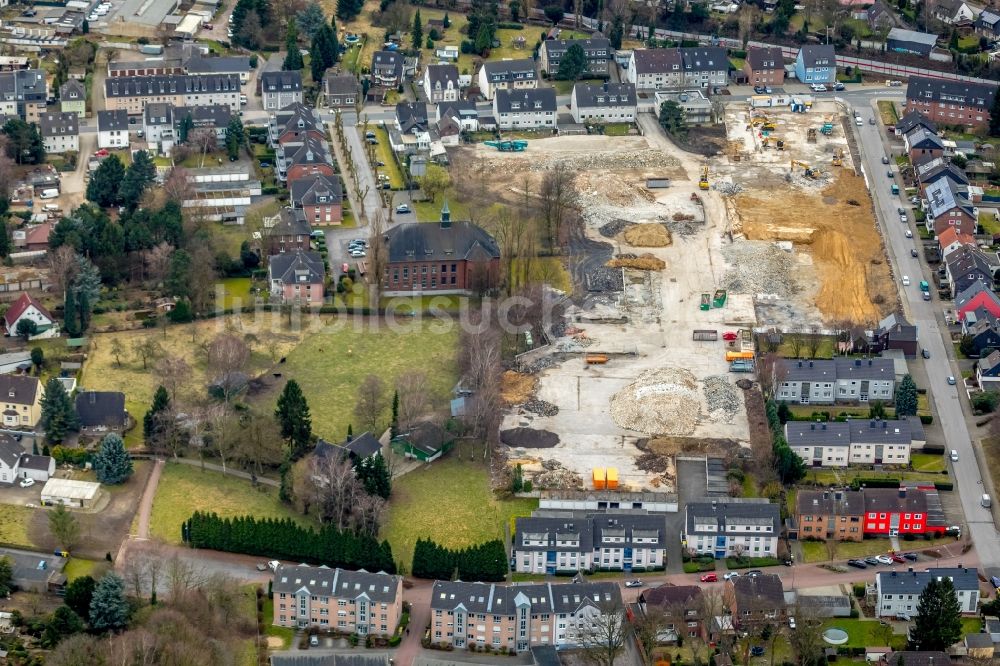 Bottrop von oben - Entwicklungsgebiet und Bauland- Brache auf dem Gelände an der Bergendahlstraße - Reulstraße in Bottrop im Bundesland Nordrhein-Westfalen, Deutschland