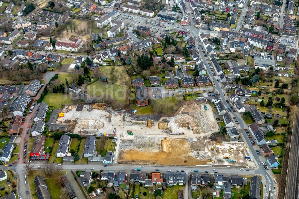 Luftaufnahme Bottrop - Entwicklungsgebiet und Bauland- Brache auf dem Gelände an der Bergendahlstraße - Reulstraße in Bottrop im Bundesland Nordrhein-Westfalen, Deutschland