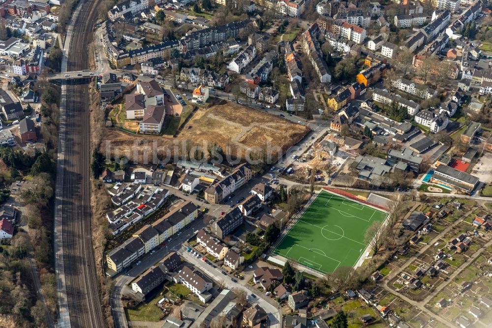 Luftbild Mülheim an der Ruhr - Entwicklungsgebiet und Bauland- Brache auf dem Gelände an der Scheffelstraße - Bruchstraße in Mülheim an der Ruhr im Bundesland Nordrhein-Westfalen, Deutschland