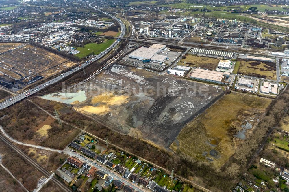 Luftaufnahme Oberhausen - Entwicklungsgebiet und Bauland- Brache Am Handbruch in Oberhausen im Bundesland Nordrhein-Westfalen, Deutschland