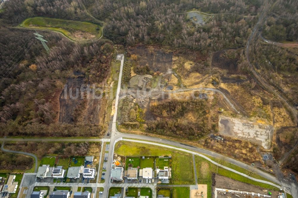 Luftaufnahme Gelsenkirchen - Entwicklungsgebiet und Bauland- Brache am Karl-Arnold-Weg in Gelsenkirchen im Bundesland Nordrhein-Westfalen, Deutschland