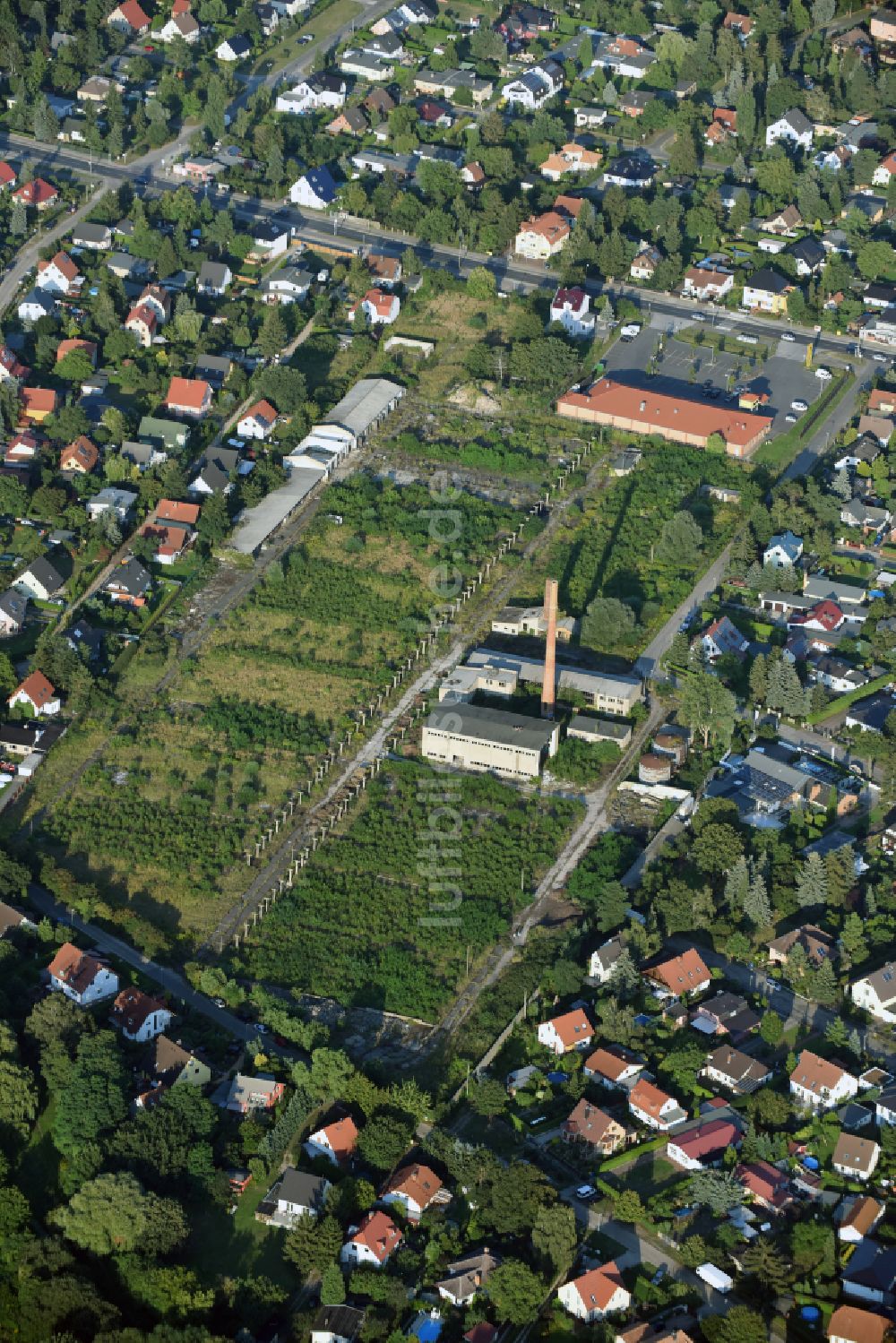 Luftbild Berlin - Entwicklungsgebiet und Bauland- Brache Lenbachstraße - Anton-von-Werner-Straße im Ortsteil Kaulsdorf in Berlin, Deutschland