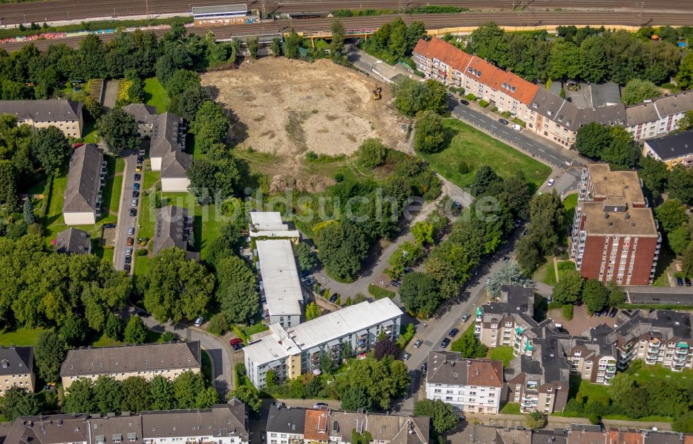 Luftaufnahme Essen - Entwicklungsgebiet und Bauland- Brache an der Nöggerathstraße in Essen im Bundesland Nordrhein-Westfalen - NRW, Deutschland