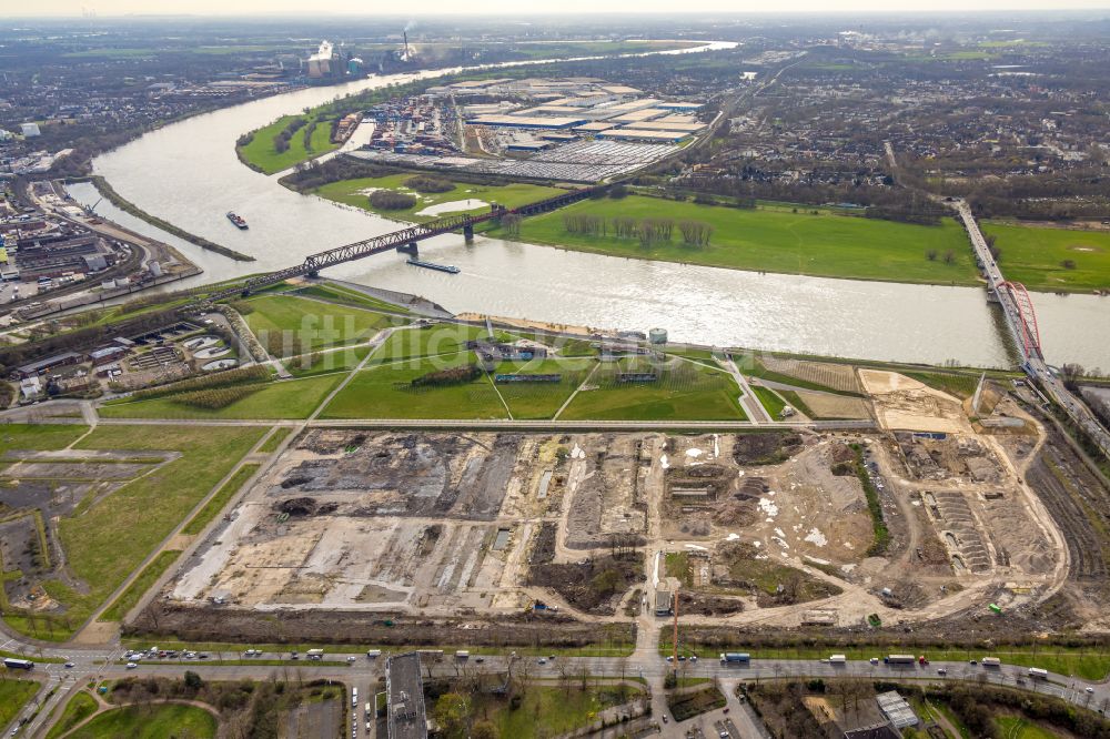 Luftbild Duisburg - Entwicklungsgebiet und Bauland- Brache im Ortsteil Hochfeld in Duisburg im Bundesland Nordrhein-Westfalen, Deutschland